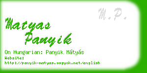 matyas panyik business card